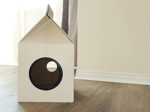 Cat Scratch House, milkbox Shape Scratching cardborad Bed for Cats - Noisylion