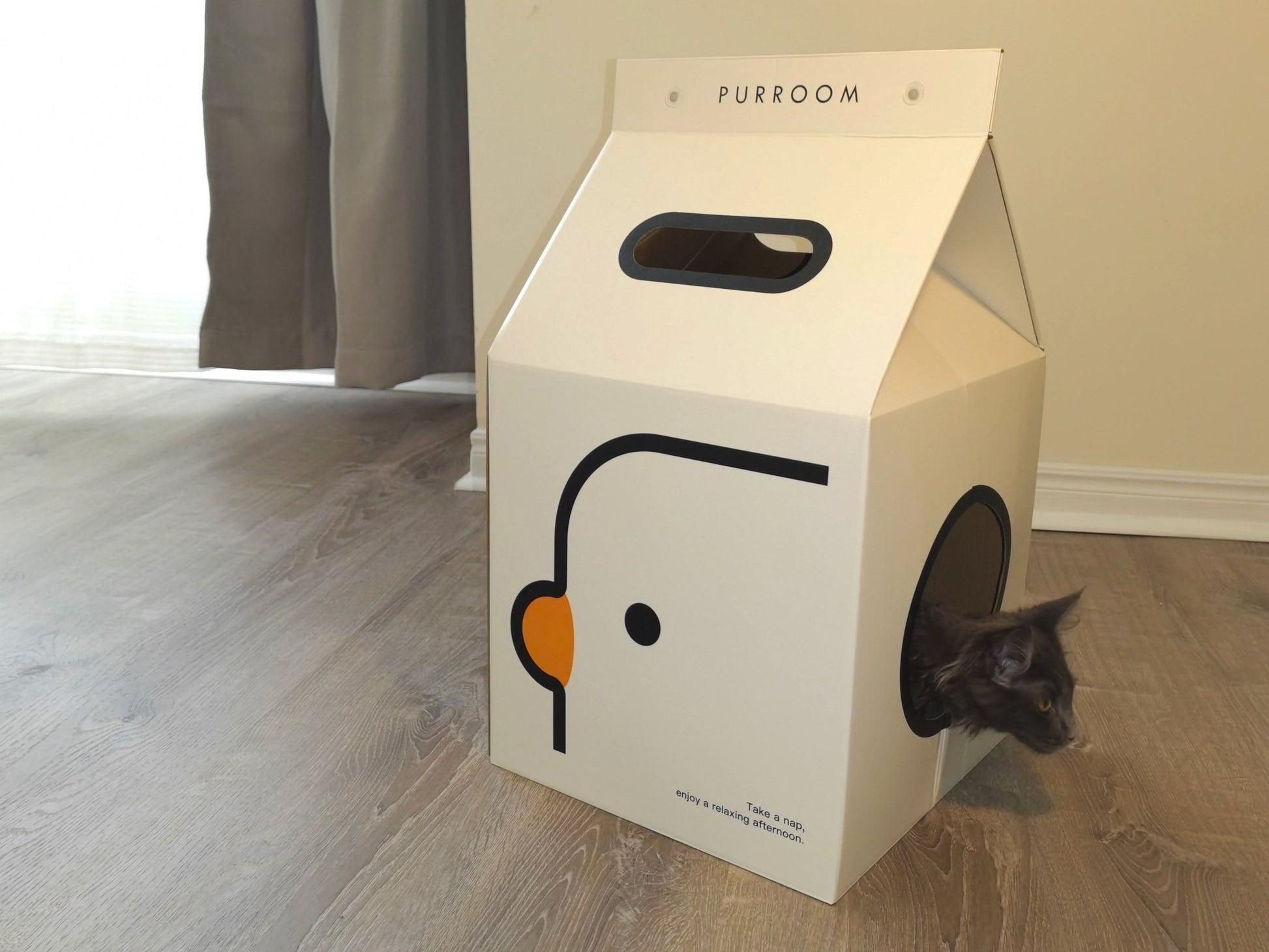 Cat Scratch House, milkbox Shape Scratching cardborad Bed for Cats - Noisylion