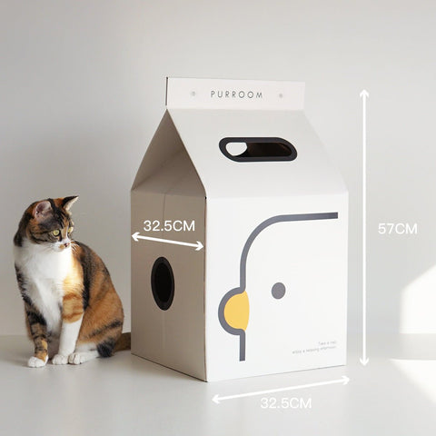 Cat Scratch House, milkbox Shape Scratching cardborad Bed for Cats - Noisylion